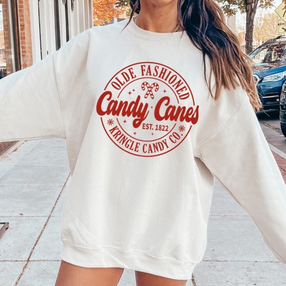 ✨Cozy Candy Cane Christmas Sweatshirt ✨ - Picture 2 of 3